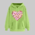 thumbnail image 1 of Womens Fashion Tops Women's Clothing Ndbuld Women's Print Winter Hoodie Pullover Tops Long Sleeved Comfortable Sweatshirt Up to 35% off,Green,2XL, 1 of 5