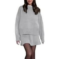 thumbnail image 1 of Womens Fashion Two Piece Outfits Crew Neck Sweater Tops Skirt Sets Sweater Dress Set, 1 of 2