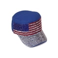 thumbnail image 1 of Womens Fashion USA Flag Patriotic  Sequined Cadet Cap - Royal, 1 of 1