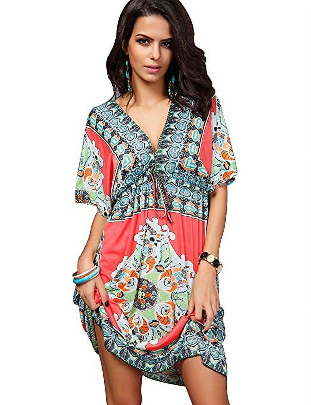 Stamzod Womens Swimsuit Cover Up Casual Fashion Solid Sleeveless V-Neck  Beach Cover Ups