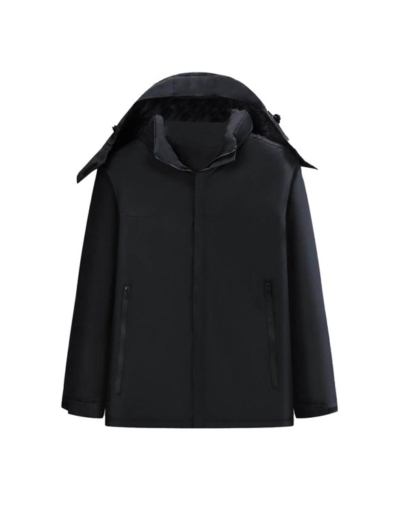 Womens Fashion Waterproof Rain Jacket Zipper Pocket Hooded Windproof Casual Color Long Sleeve Winter Black Outdoor Ventures Cycling Bike Jacket 3XL