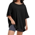 thumbnail image 1 of Womens Fashion Workout T Shirts Plus Size Tops Summer Clothes Short Sleeve Spring Tee, 1 of 6