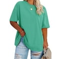 thumbnail image 1 of Womens Fashion Workout T Shirts Plus Size Tops Summer Clothes Short Sleeve Spring Tee, 1 of 5