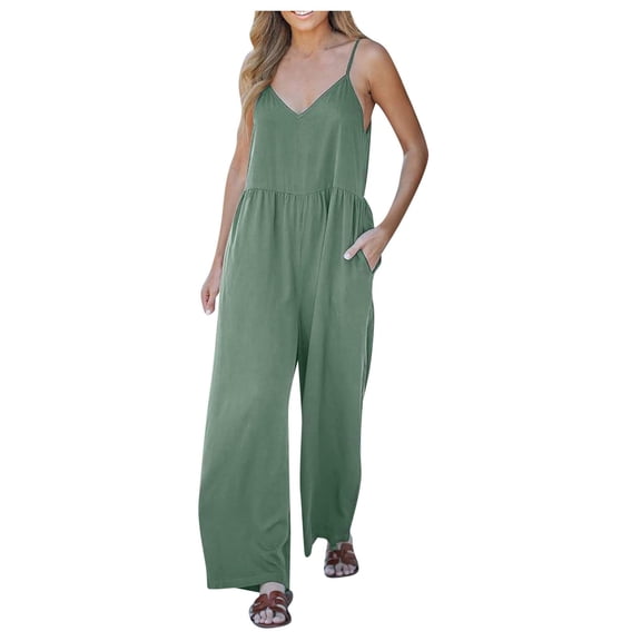 Womens Fashion Yoga Square Neck Strap Jumpsuit Training Rib Sleeveless Solid Color Sports Jumpsuit