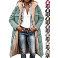thumbnail image 1 of Womens Fashion Ziper Fleece Thicken Coat with Hood Winter Warm Jacket S-5XL, 1 of 10