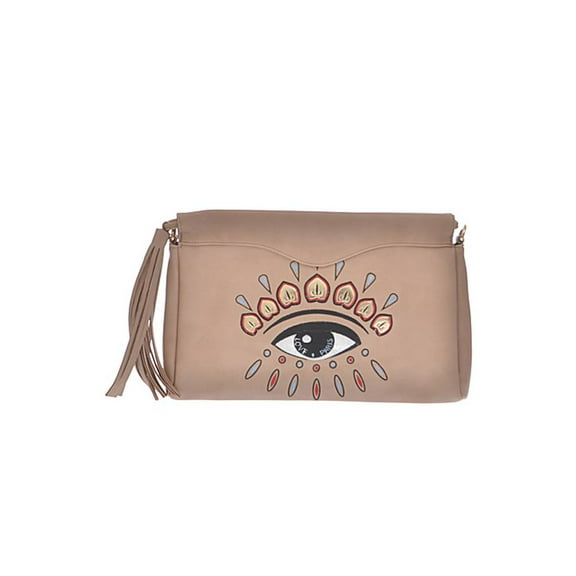 Womens Fashioned Eye Clutch - Khaki