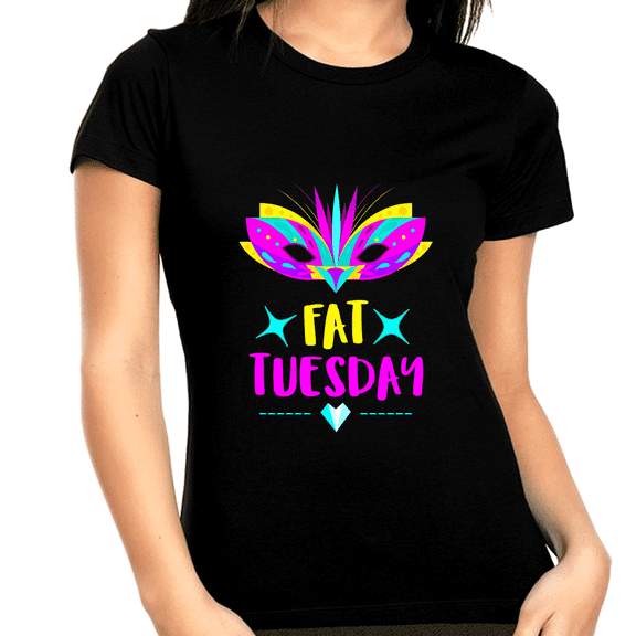 Womens Fat Tuesday Plus Size Mardi Gras Shirts for Women Plus Size Fat Tuesday Shirts for Women Plus Size