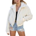 thumbnail image 1 of Womens Faux Fleece Jacket Coat Zip Up Long Sleeve Winter Outwear Shaggy Shearling Jacket, 1 of 8