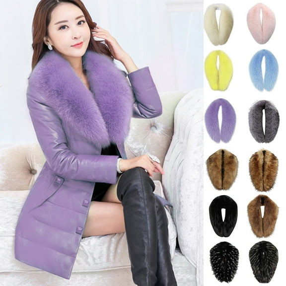 Womens Faux Fur Collar Wrap Detachable Neck Warmer for Winter Fashion and Cold Weather