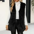 thumbnail image 1 of Womens Faux Fur Gilet Coat, Winter Sleeveless Vest Jacket Crew Neck Outwear Plush Warm Winter Coat Black XL, 1 of 7
