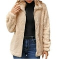 thumbnail image 1 of Womens Faux Fur Jacket Fleece Fuzzy Sherpa Jackets Shaggy Warm Winter Coats Outerwear Casual Fashion Fall Clothes 2023, 1 of 4