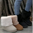 thumbnail image 1 of Womens Faux Fur Short Snow Boot Mid-Calf Fluffy Furry Design for Warmth & Comfort Outdoor Flat Shoes, 1 of 9