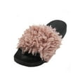 thumbnail image 1 of Womens Faux Fur Slides Slip on Fuzzy Sandal Slipper Shoes, 1 of 1