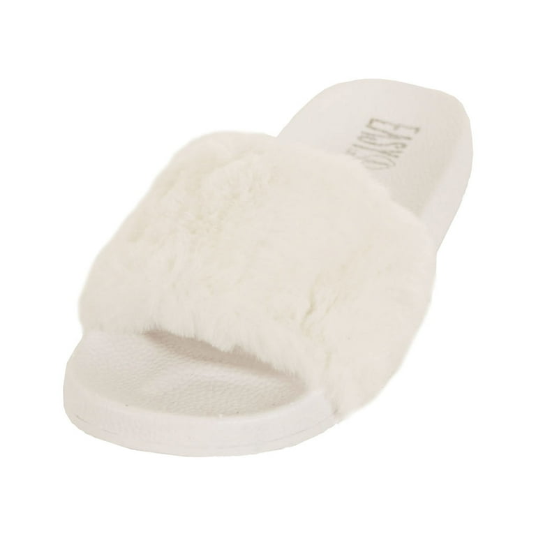 Fur women's store slide sandals