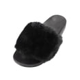 thumbnail image 1 of Womens Faux Fur Slides Slip on Fuzzy Sandal Slipper Shoes, 1 of 2