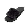 thumbnail image 1 of Womens Faux Fur Slides Slip on Fuzzy Sandal Slipper Shoes, 1 of 2