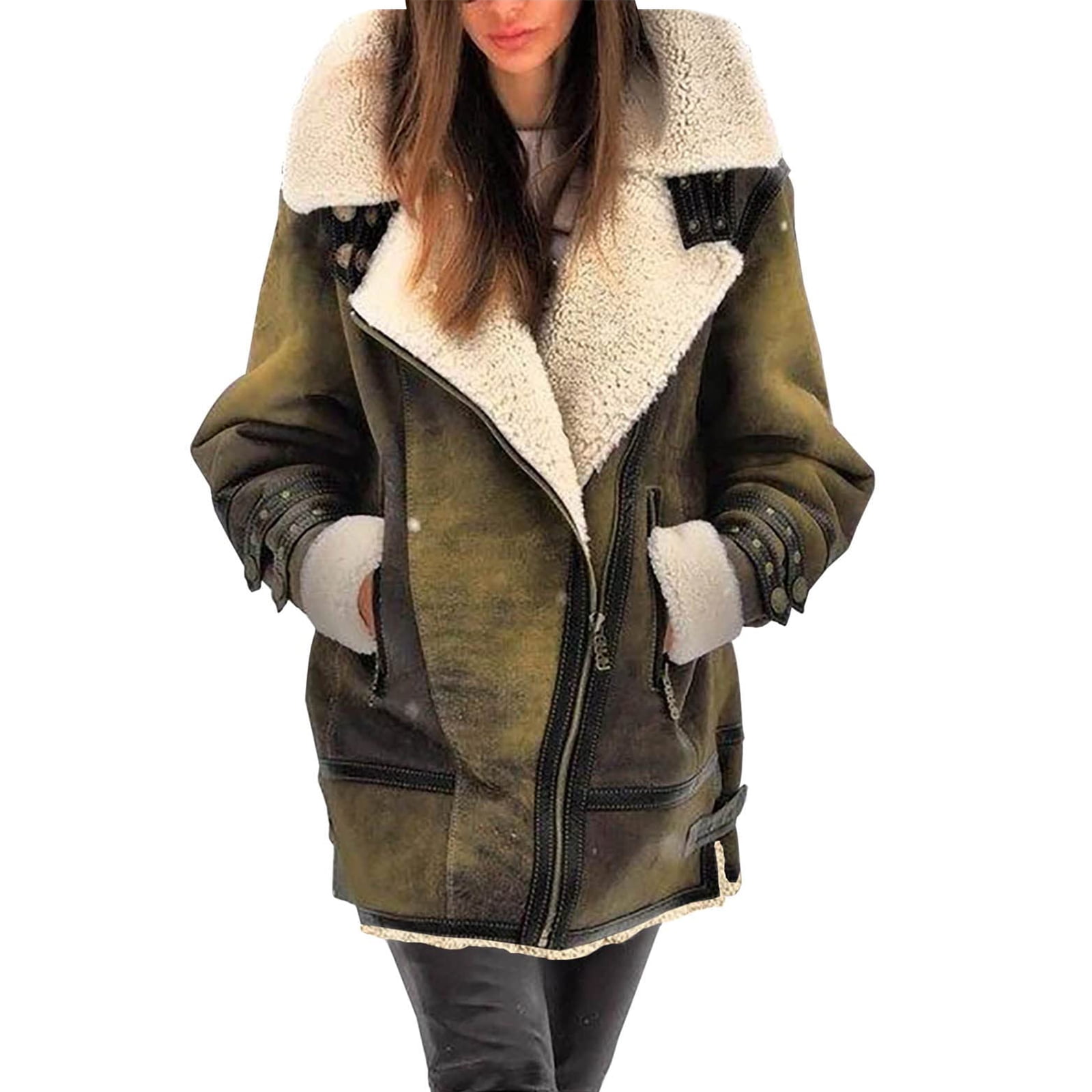 Winter Mens Denim Jacket Coat Warm Sherpa Fleece Faux Fur Lined Top With Pockets | UK