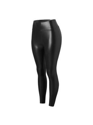 Faux Leather Leggings for Women Trendy High Waisted Skinny Solid
