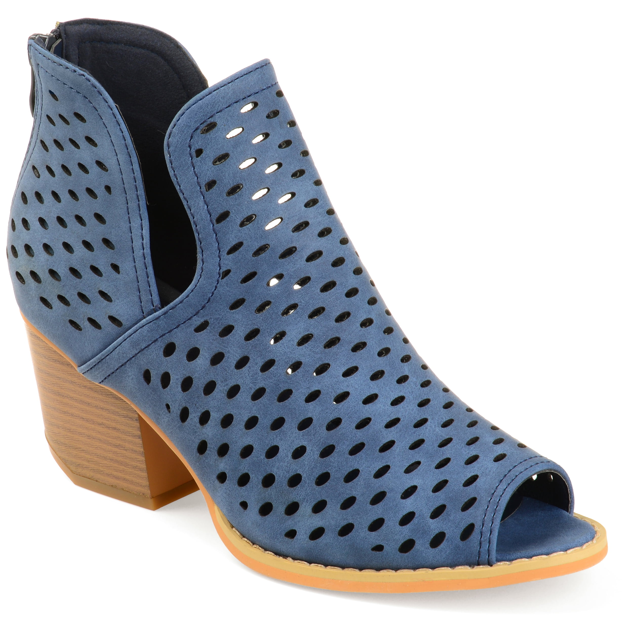 perforated leather booties
