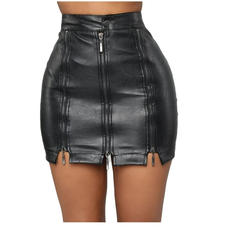 Womens leather skirt vintage on sale