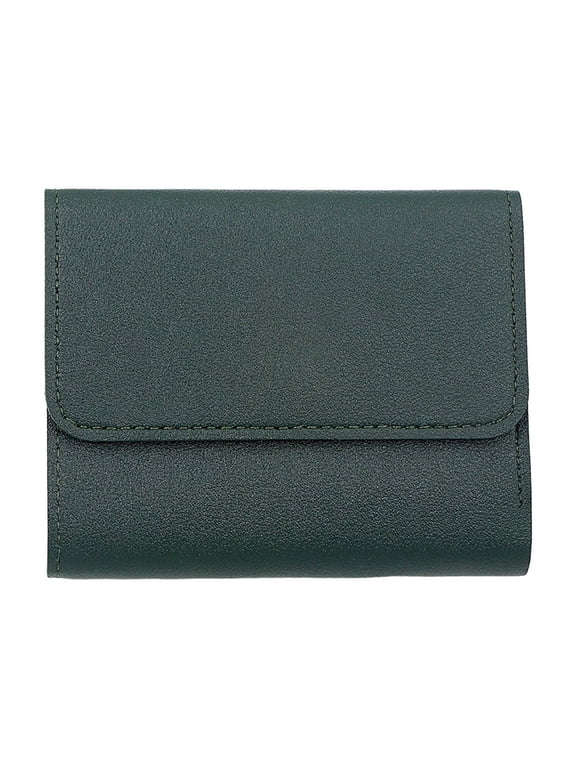 Womens Faux Leather Trifold Wallet RFID Blocking Wallets with ID Window Slim Credit Card Holder
