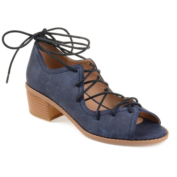 Womens Faux Nubuck Ghille Lace-up Peep-toe Sandals