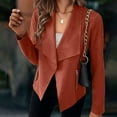 thumbnail image 1 of Womens Faux Suede Jackets Open Front Cardigan Cropped Casual Blazer Jacket Fashion Office Long Sleeve Plus Size Outwear, 1 of 7