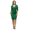 thumbnail image 1 of Womens Faux Wrap Knee Length Dress, 1 of 11