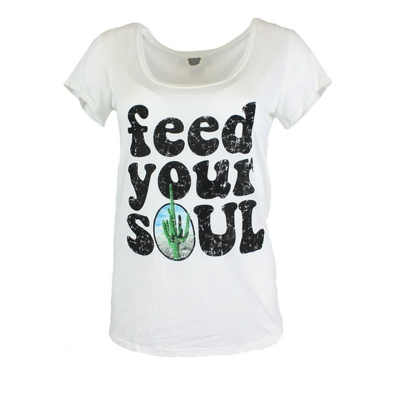 Womens Feed Your Soul Scoop Neck Short Sleeve T-Shirt