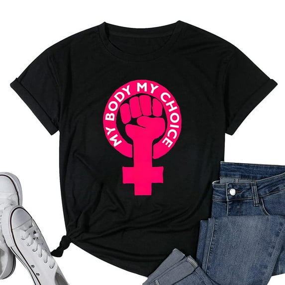 Womens Feminist My Body My Choice Pro Choice Abortion Rights T-Shirt Black 3X-Large
