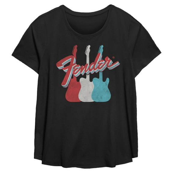 Womens Fender Red White and Guitars T Shirt