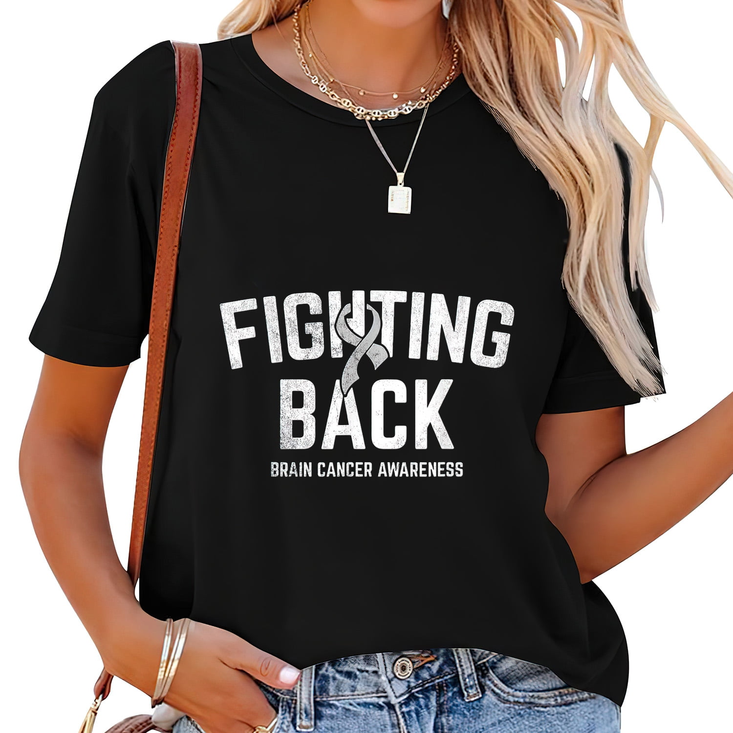 Brain Tumor Awareness T Shirt for Women