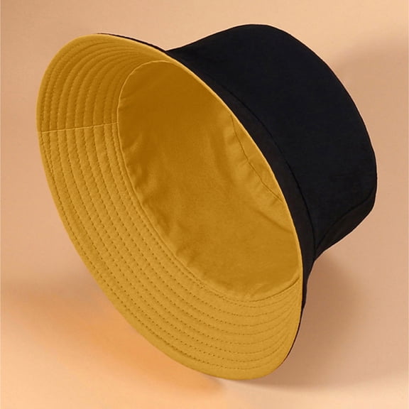 Womens Fisherman Hat Candy Colored Washbasin Hat Outdoor Art Casual Sunshade Hat Bucket Hat Reversible Double-Side-Wear