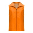 thumbnail image 1 of Womens Fishing Vest Zip Up Sleeveless Jacket Utility Anorak Outwear Breathable Lapel Neck Travel Hiking Vest Orange M, 1 of 4