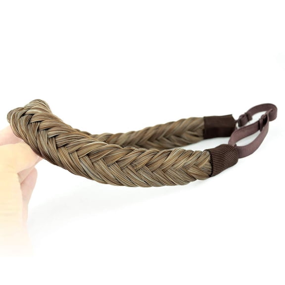 Womens Fishtail Braid Headband Synthetic Hair Heat Resistant Caramel Blonde