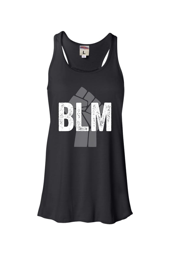 Womens Fist BLM Black Lives Matter Flowy Racerback Tank Top T-Shirt