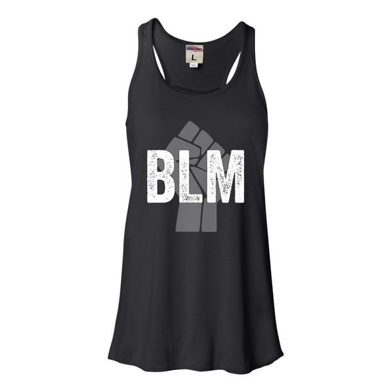 Womens Fist BLM Black Lives Matter Flowy Racerback Tank Top T-Shirt