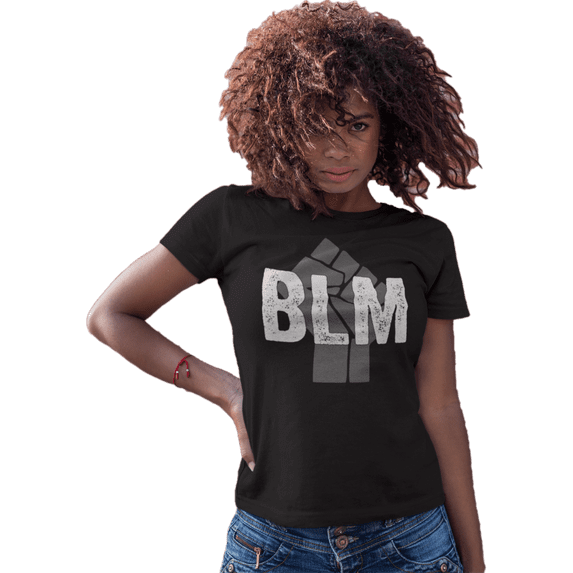 Womens Fist BLM Black Lives Matter T-Shirt