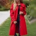 thumbnail image 1 of Womens Fit Mid Long Button Coat Lapel Jacket Overcoat Outwear Trench Windbreaker Gable Pass Jacket Thick Winter Jackets Women Winter Wool Blend Winter Jackets Women Womens Wool Coats plus Long Coat, 1 of 4