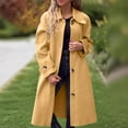 thumbnail image 1 of Womens Fit Mid Long Button Coat Lapel Jacket Overcoat Outwear Trench Windbreaker Silk Coats for Women Womens Coats Wool Blend Belted Long Wool Coat Blend Winter Jackets Women Thick Wool Coat Women, 1 of 6
