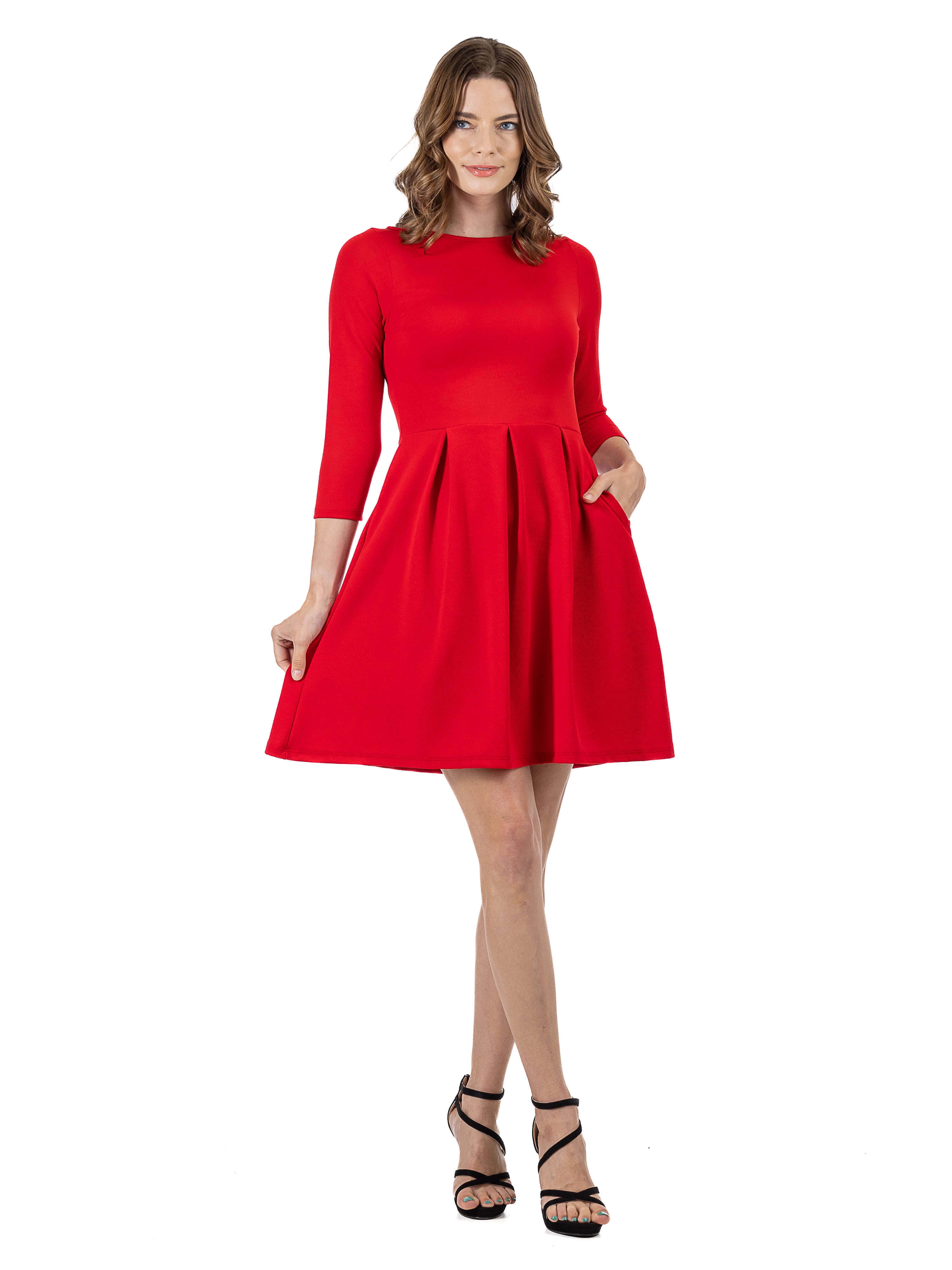 Womens Fit and Flare Pocket Dress - Walmart.com Womens Fit and Flare Pocket Dress - Walmart.com
