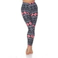 thumbnail image 1 of Womens Fits Most Argyle Print Leggings, Grey & Pink - One Size, 1 of 1