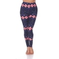 thumbnail image 1 of Womens Fits Most Argyle Print Leggings, Navy & Pink - One Size, 1 of 1