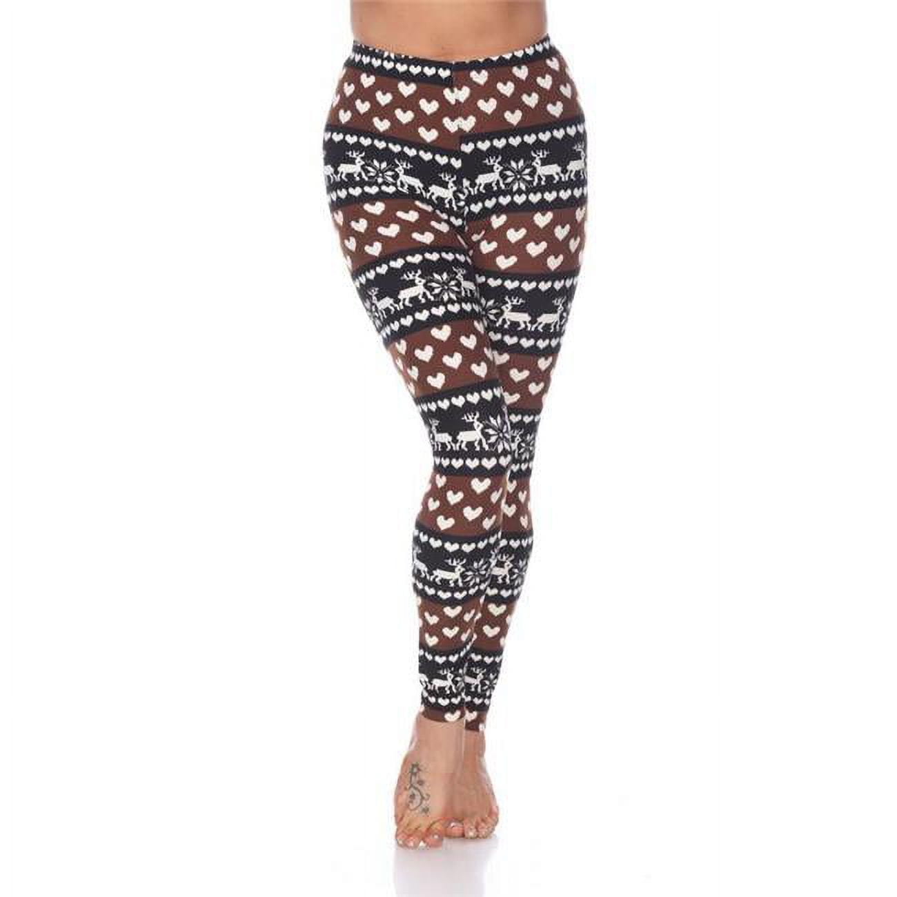 Women's One Size Fits Most Printed Leggings Grey/White One Size Fits Most -  White Mark