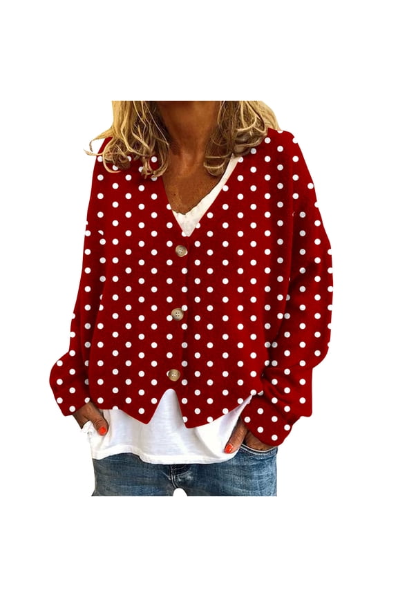 Womens Flannel Fleece Cardigans Button Down Long Sleeve Fall Sweater Drop Shoulder Slouchy Loose Casual Tops Red, XXL