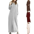 thumbnail image 1 of Womens Flannel Long Robe Thickened Home Wear Cozy Lounge Coat Sleepwear, 1 of 5
