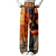 thumbnail image 1 of Womens Flannel Pajama Pants Warm Cozy Flannel Pj Bottoms Printed Halloween Pajamas Drawstring Lounge Plush Pants High Elastic Waist Wide Leg Bottoms, 1 of 4