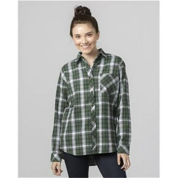 Womens Flannel Shirt, Navy & Red - 3XL