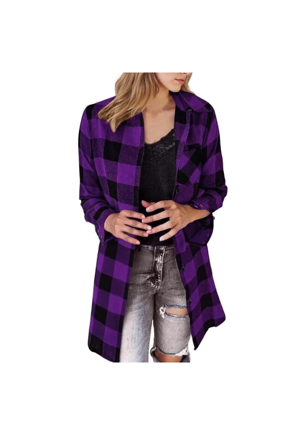 Womens Flannel Shirts Button Down Classic Red Plaid Jacket Long Sleeve Oversized Spring Fall Casual Loose Fit Womens Shirts