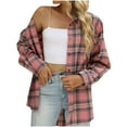 thumbnail image 1 of Womens Flannel Shirts Long Sleeve - Plaid Jackets for Women Flannel Long Sleeve Lapel Collar Button Up Plaid Shirt with Pockets, 1 of 8